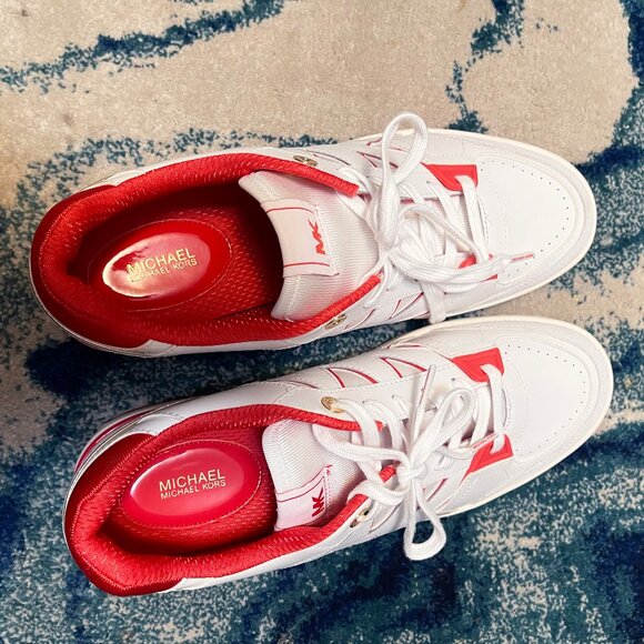 Michael Kors Rebel Leather Sneaker Spiced Coral Size 11m - Picture 3 of 4